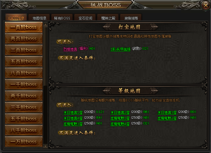 神魔传说boss大全,BOSS血量 神魔传说boss大全,BOSS血量